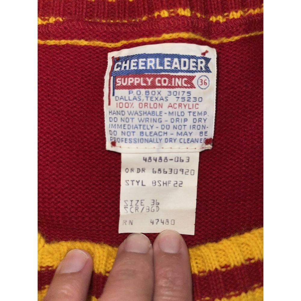 Vintage 70's Lot Cheerleading Uniform Sweater Pleated Skirt Blue Yellow Varsity‎ - Picture 7 of 16